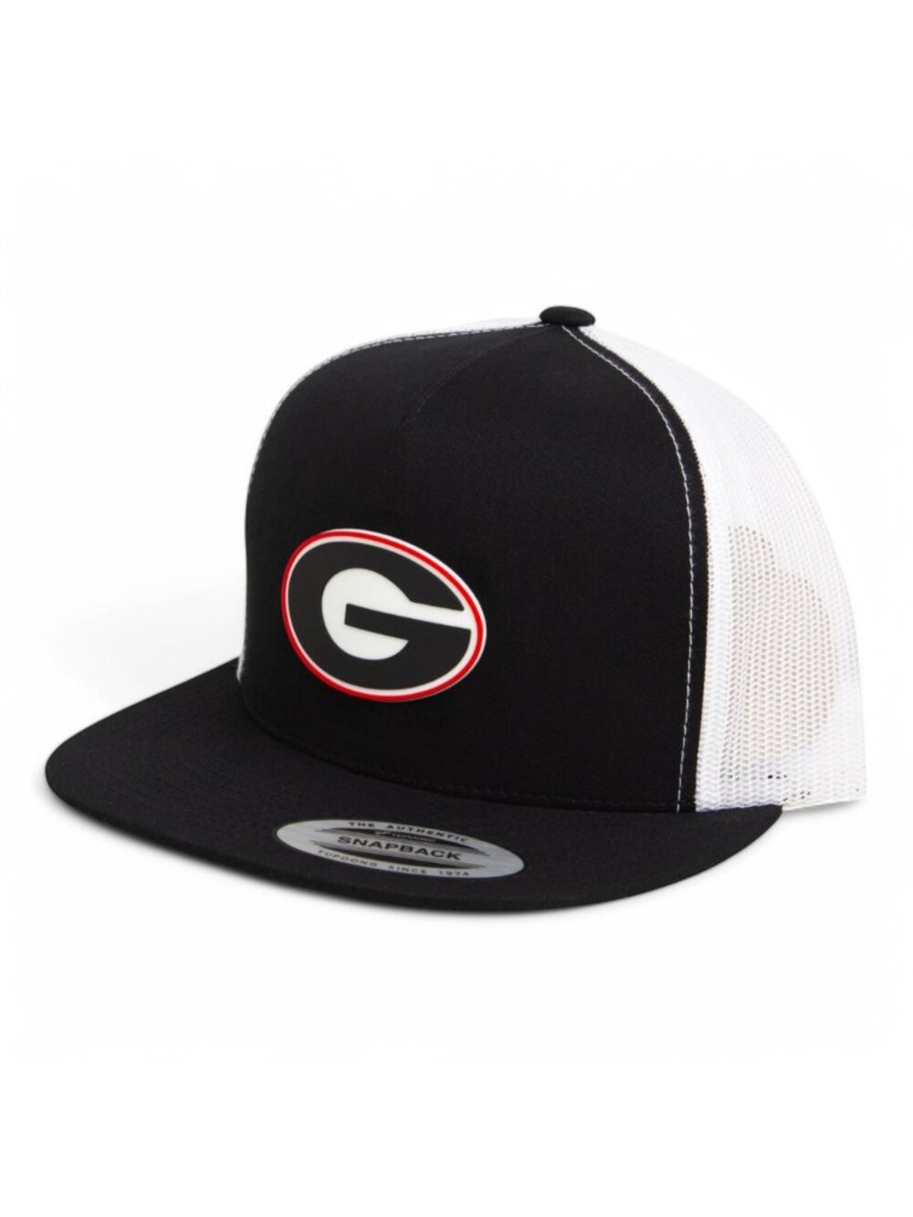 Georgia Bulldogs Power G 3D YP Snapback Flat Bill Trucker Hat- Black/ White
